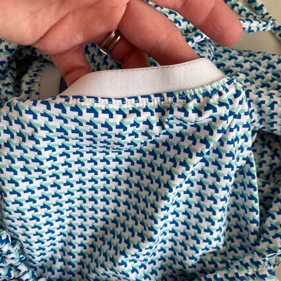 J. McLaughlin Dress Womens Sz Scatalina cloth‎ Built In Bra Halter Nylon Blue - Picture 10 of 10